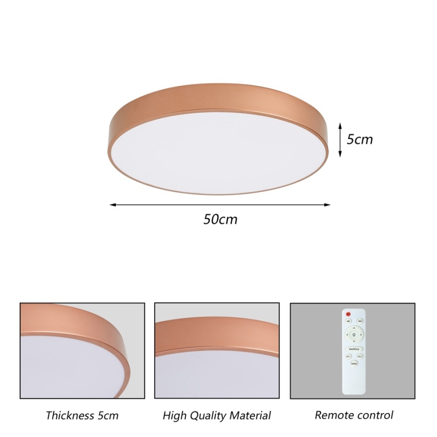 BRILAGI - Dimmable LED Ceiling Light POOL LED/60W/230V 3000-6000K Ø 50 cm Bronze + Remote Control