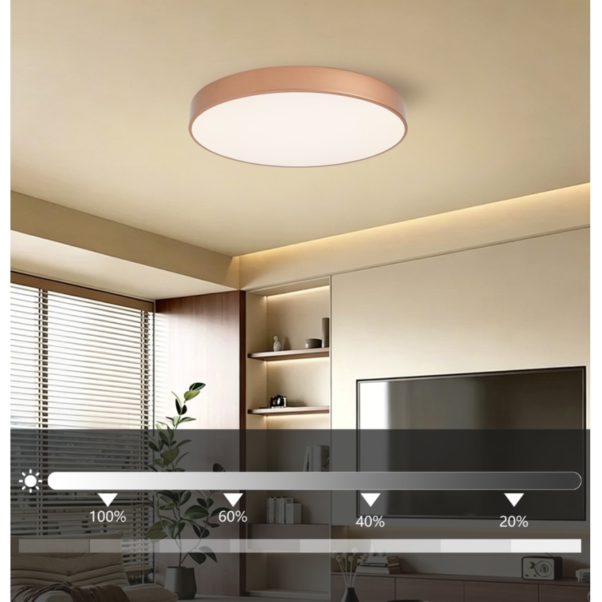 BRILAGI - LED Dimmable Ceiling Light POOL LED/60W/230V 3000-6000K Ø 60 cm copper + remote control