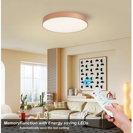 BRILAGI - LED Dimmable Ceiling Light POOL LED/60W/230V 3000-6000K Ø 60 cm copper + remote control
