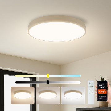 Brilagi - Dimmable LED ceiling light POOL SMART LED/60W/230V 3000-6000K diam. 50 cm Wi-Fi Tuya beige + remote control