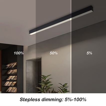Brilagi - LED Dimmable Ceiling Light SLEEKLINE SMART LED/40W/230V 3000-6000K Wi-Fi Tuya Black + Remote Control