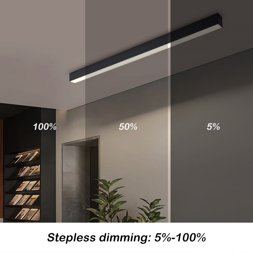 Brilagi - LED Dimmable Ceiling Light SLEEKLINE SMART LED/40W/230V 3000-6000K Wi-Fi Tuya Black + Remote Control