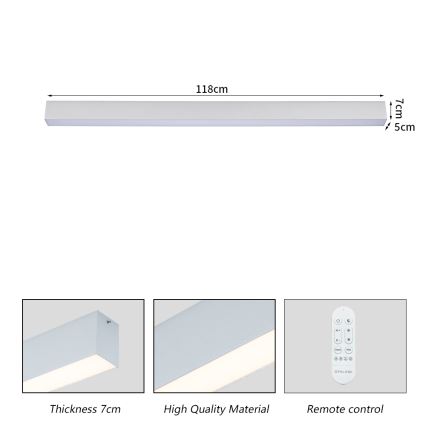 Brilagi - SLEEKLINE SMART Dimmable LED Ceiling Light LED/40W/230V 3000-6000K Wi-Fi Tuya, Silver + Remote Control