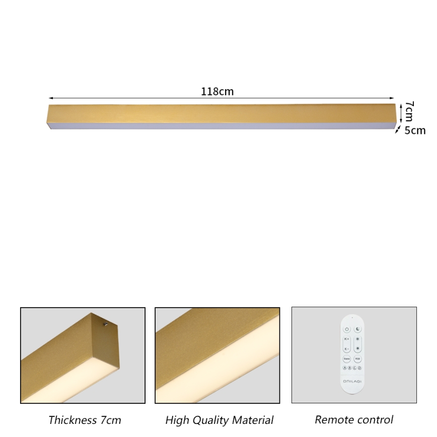 Brilagi - LED Dimmable Ceiling Light SLEEKLINE SMART LED/40W/230V 3000-6000K Wi-Fi Tuya gold + remote control