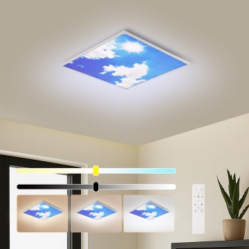 Brilagi - Dimmable LED Ceiling Light SLIMFRAME LED/58W/230V 60x60 cm 3000-6000K silver/blue + remote control