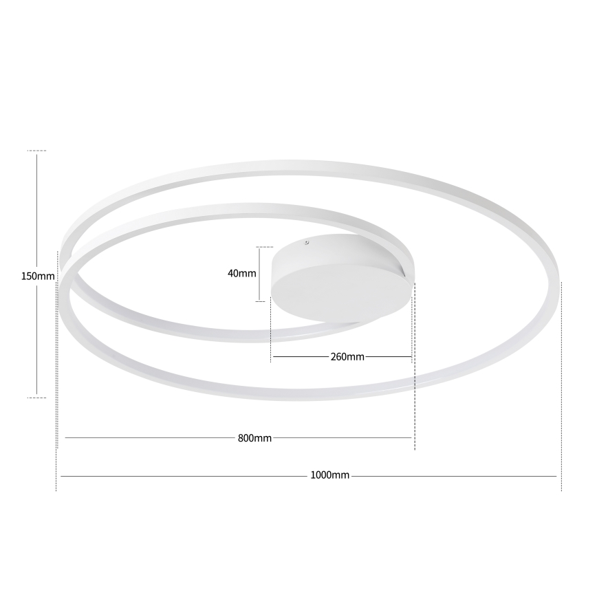 Brilagi - TWISTER Dimmable LED Ceiling Light LED/105W/230V 3000-6000K Ø 100 cm White + Remote Control