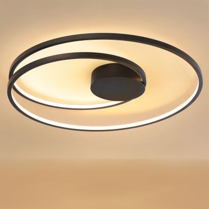 Brilagi - TWISTER Dimmable LED Ceiling Light 105W/230V 3000–6000K Ø100 cm Black with Remote Control