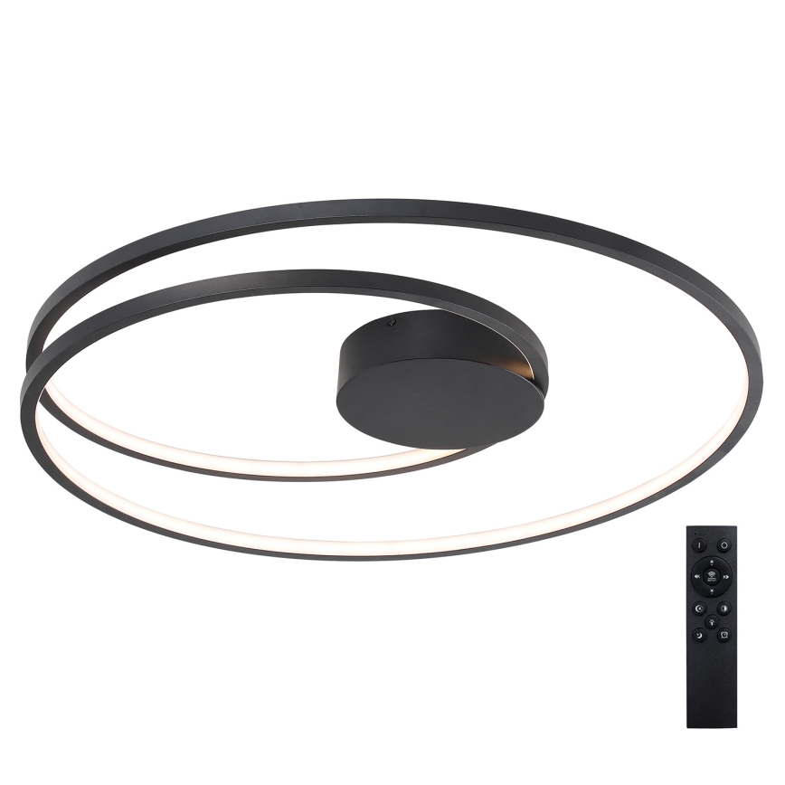 Brilagi - TWISTER Dimmable LED Ceiling Light 105W/230V 3000–6000K Ø100 cm Black with Remote Control