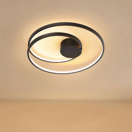 Brilagi - TWISTER Dimmable LED Ceiling Light LED/48W/230V 3000-6000K Ø 50 cm Black + Remote Control