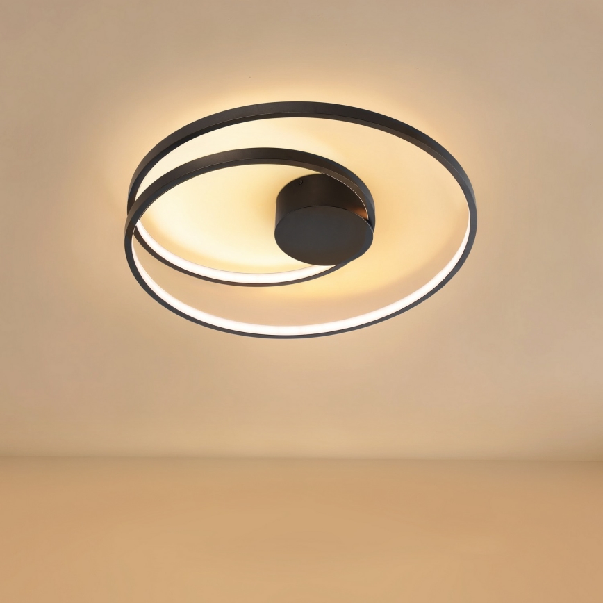 Brilagi - TWISTER Dimmable LED Ceiling Light LED/48W/230V 3000-6000K Ø 50 cm Black + Remote Control