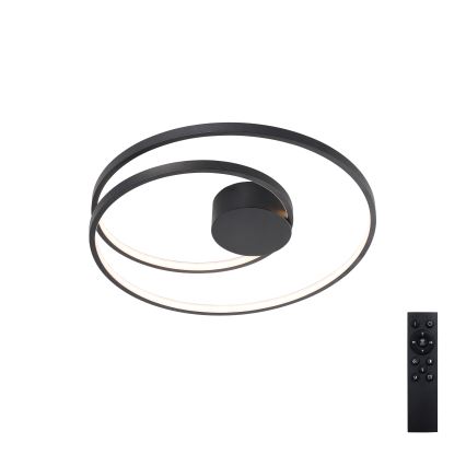 Brilagi - TWISTER Dimmable LED Ceiling Light LED/48W/230V 3000-6000K Ø 50 cm Black + Remote Control