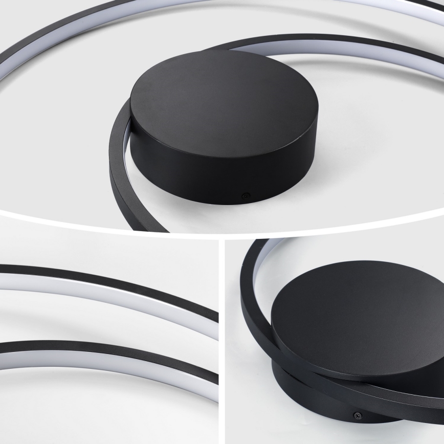 Brilagi - TWISTER Dimmable LED Ceiling Light LED/48W/230V 3000-6000K Ø 50 cm Black + Remote Control