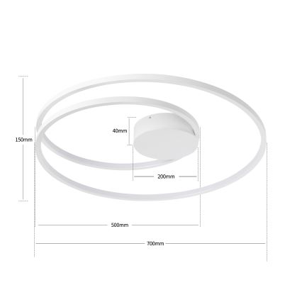 Brilagi - LED Dimmable Ceiling Light TWISTER LED/75W/230V 3000-6000K Ø 70 cm White + Remote Control