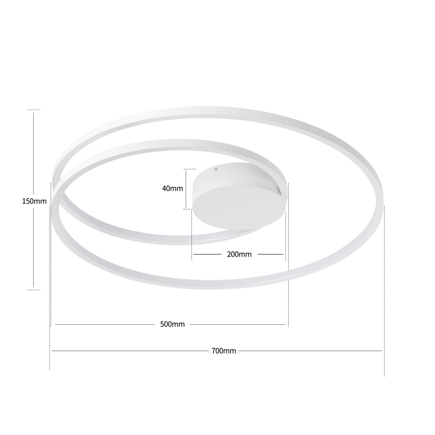 Brilagi - LED Dimmable Ceiling Light TWISTER LED/75W/230V 3000-6000K Ø 70 cm White + Remote Control