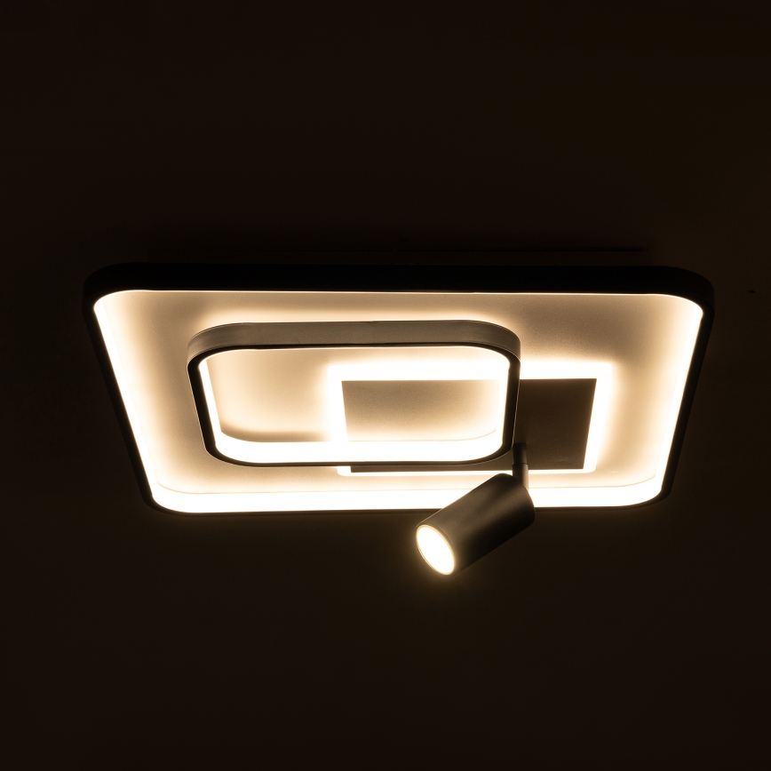 BRILAGI - UNITY LED dimmable ceiling light LED/75W/230V + 1xGU10/3W 3000-6000K 50x50 cm white/black + remote control