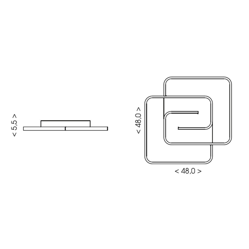 Brilagi - Dimmable LED ceiling light VELO LED/64W/230V 3000-6500K 48x48 cm + remote control