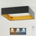Brilagi - Dimmable LED ceiling light VELVET SQUARE LED/24W/230V 43x43 cm 3000/4000/6500K + remote control brown