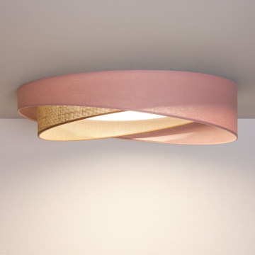 BRILAGI - Dimmable LED ceiling light VELVET TWIST LED/36W/230V 3000–6000K Ø 65 cm Wi‑Fi Tuya Beacon pink/beige + remote control