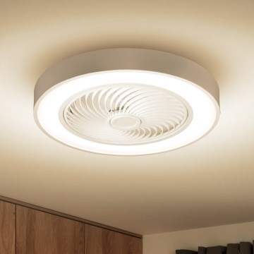 Brilagi - Dimmable LED Ceiling Light with Fan LED/30W/230V 3000-6500K Ø 50 cm White + Remote Control