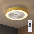 Brilagi - Dimmable LED Ceiling Light with Integrated Fan LED/38W/230V 3000-6500K 3000-6500K Ø 50 cm Gold + Remote Control