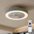 Brilagi - Dimmable LED ceiling light with integrated fan LED/38W/230V 3000-6500K Ø 50 cm gray + remote control