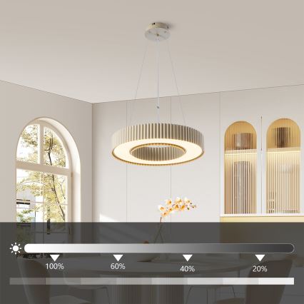 Brilagi - LED Dimmable Pendant Light on Cable LUMIX LED/48W/230V 3000-6000K beige Ø 50 cm + Remote Control