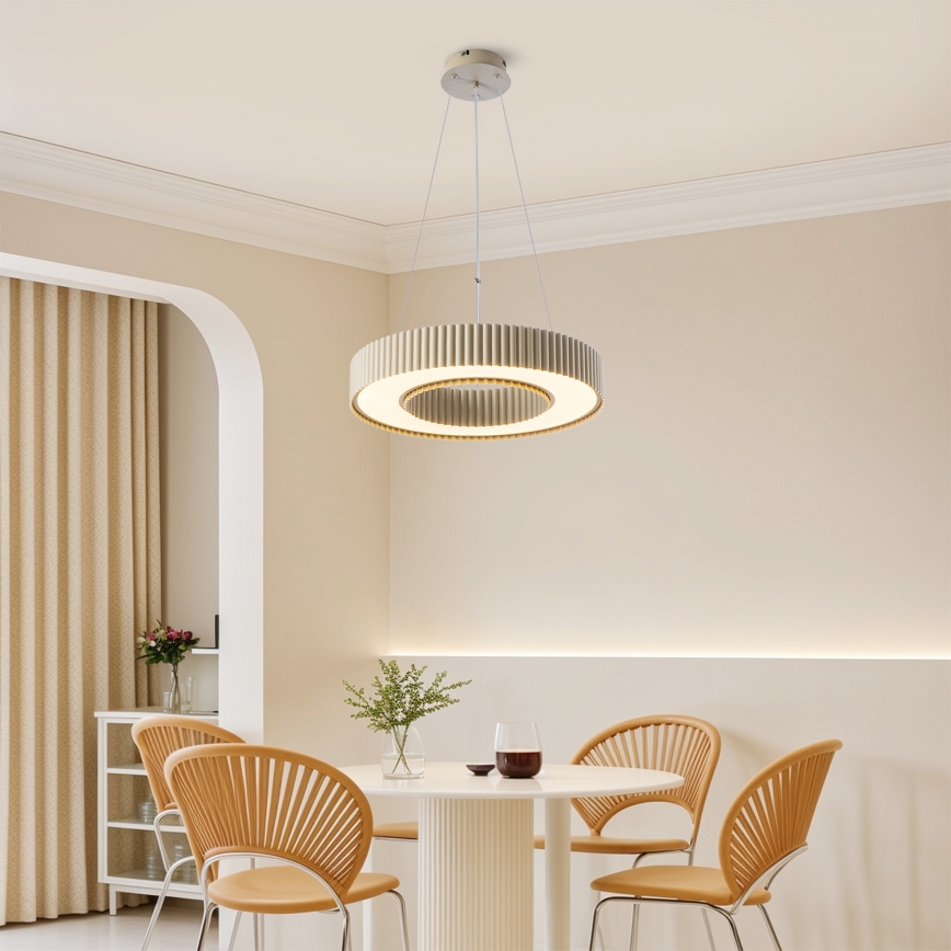 Brilagi - LED Dimmable Pendant Light on Cable LUMIX LED/48W/230V 3000-6000K beige Ø 50 cm + Remote Control