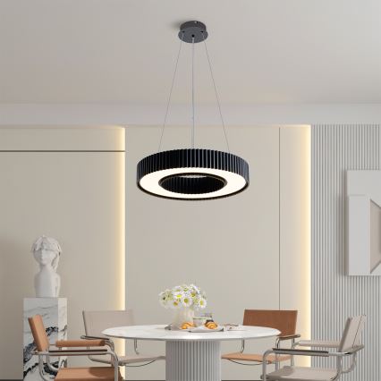 Brilagi - LUMIX Dimmable LED Cable Pendant Light, 48W/230V, 3000-6000K, Black, Ø 50 cm + Remote Control