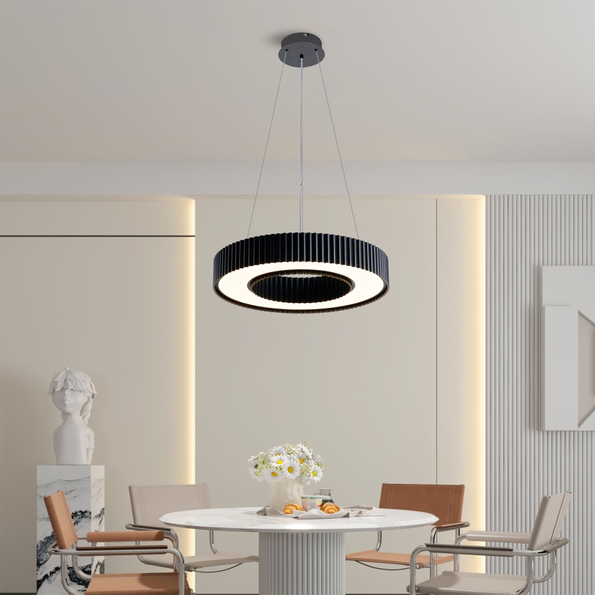 Brilagi - LUMIX Dimmable LED Cable Pendant Light, 48W/230V, 3000-6000K, Black, Ø 50 cm + Remote Control
