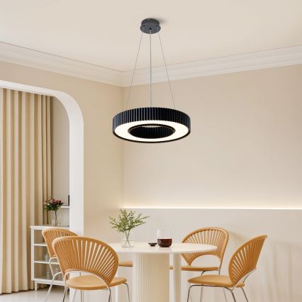 Brilagi - LUMIX Dimmable LED Cable Pendant Light, 48W/230V, 3000-6000K, Black, Ø 50 cm + Remote Control