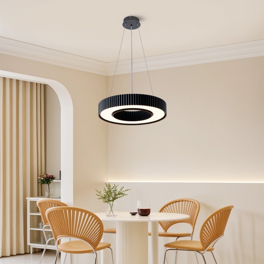 Brilagi - LUMIX Dimmable LED Cable Pendant Light, 48W/230V, 3000-6000K, Black, Ø 50 cm + Remote Control