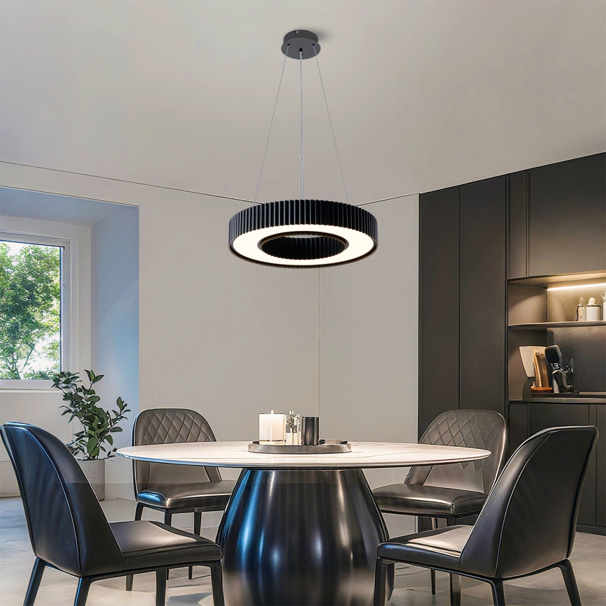 Brilagi - LUMIX Dimmable LED Cable Pendant Light, 48W/230V, 3000-6000K, Black, Ø 50 cm + Remote Control
