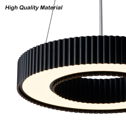 Brilagi - LUMIX Dimmable LED Cable Pendant Light, 48W/230V, 3000-6000K, Black, Ø 50 cm + Remote Control