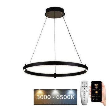 Brilagi - Dimmable LED CIRCLE pendant light on cable LED/85W/230V 3000-6500K diam. 60 cm black + remote control