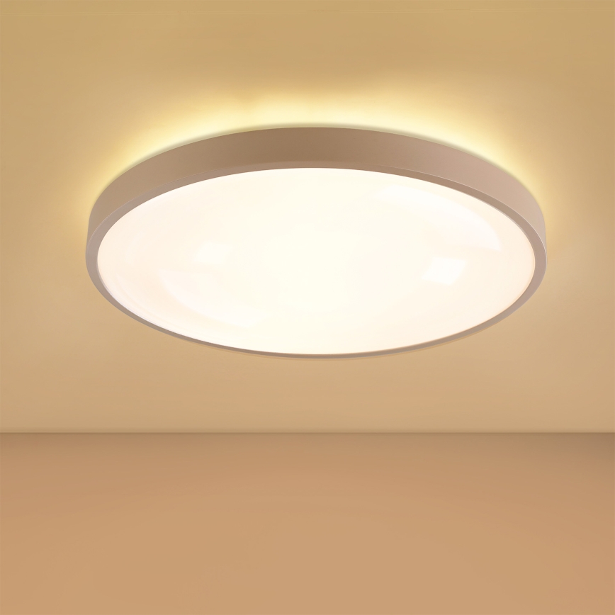 Brilagi - GLASS POOL DOUBLE LED Dimmable Ceiling Light 60W / 230V 3000–6000K 50 cm Beige + Remote Control