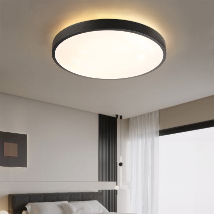 Brilagi - GLASS POOL DOUBLE Dimmable LED Ceiling Light 80W/230V, Tunable White 3000–6000K, 60 cm, Black + Remote Control