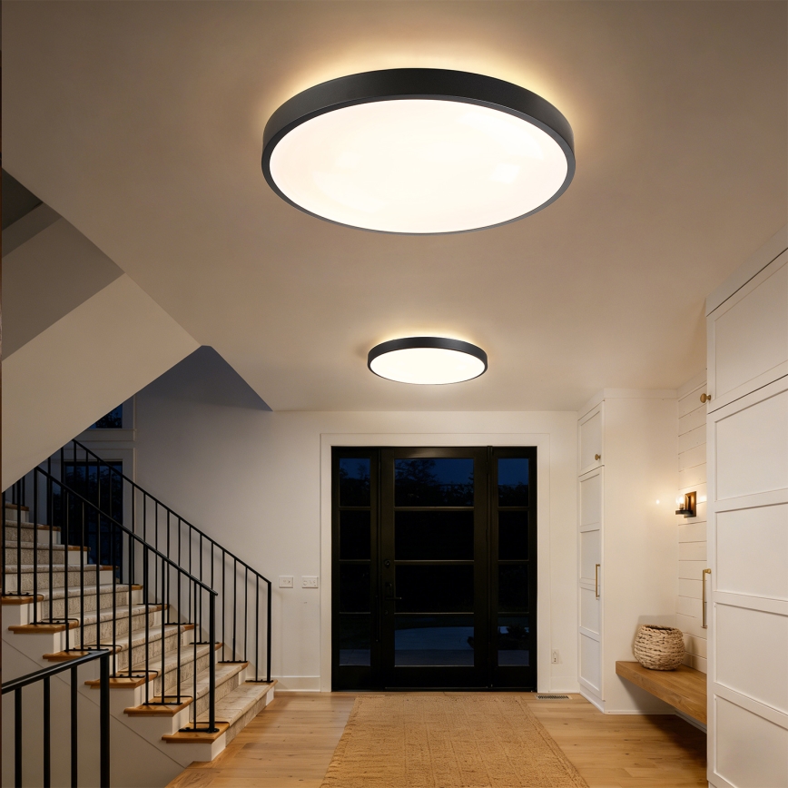 Brilagi - GLASS POOL DOUBLE Dimmable LED Ceiling Light 80W/230V, Tunable White 3000–6000K, 60 cm, Black + Remote Control