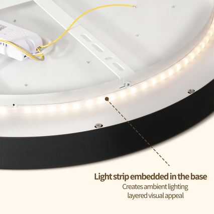 Brilagi - GLASS POOL DOUBLE Dimmable LED Ceiling Light 80W/230V, Tunable White 3000–6000K, 60 cm, Black + Remote Control