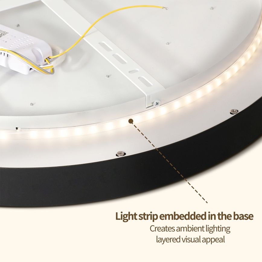 Brilagi - GLASS POOL DOUBLE Dimmable LED Ceiling Light 80W/230V, Tunable White 3000–6000K, 60 cm, Black + Remote Control
