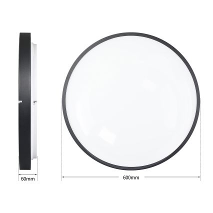 Brilagi - GLASS POOL DOUBLE Dimmable LED Ceiling Light 80W/230V, Tunable White 3000–6000K, 60 cm, Black + Remote Control