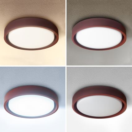 Brilagi - MATTEO LED Dimmable Ceiling Light, 48W (230V), 3000–6500K, Ø41 cm, Red + Remote Control