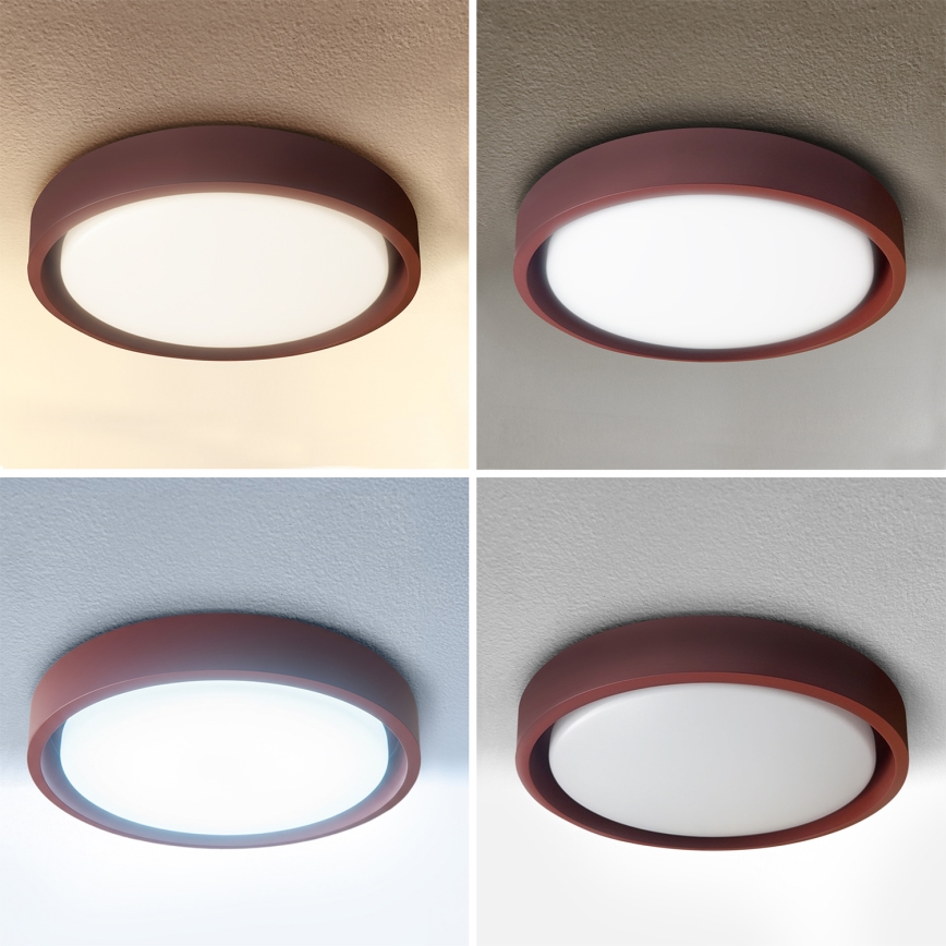 Brilagi - MATTEO LED Dimmable Ceiling Light, 48W (230V), 3000–6500K, Ø41 cm, Red + Remote Control
