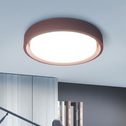 Brilagi - MATTEO LED Dimmable Ceiling Light, 48W (230V), 3000–6500K, Ø41 cm, Red + Remote Control