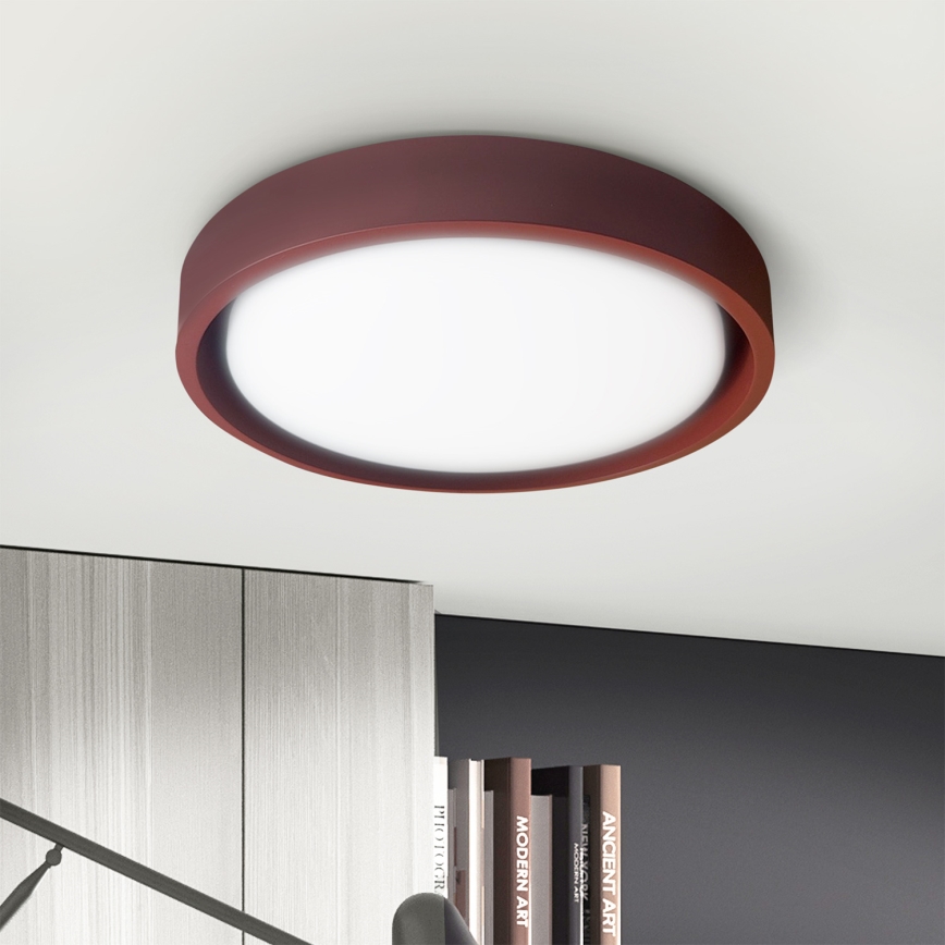 Brilagi - MATTEO LED Dimmable Ceiling Light, 48W (230V), 3000–6500K, Ø41 cm, Red + Remote Control