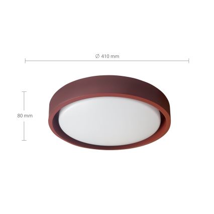 Brilagi - MATTEO LED Dimmable Ceiling Light, 48W (230V), 3000–6500K, Ø41 cm, Red + Remote Control