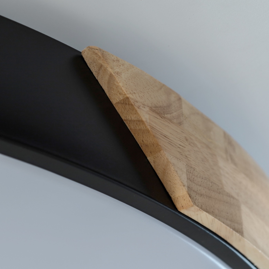 Brilagi - PILANA Dimmable LED Ceiling Light LED/72W/230V 3000-6500K Oak/Black Ø 80 cm + Remote Control