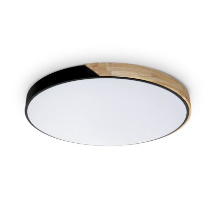 Brilagi - PILANA Dimmable LED Ceiling Light LED/72W/230V 3000-6500K Oak/Black Ø 80 cm + Remote Control