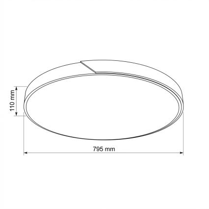 Brilagi - PILANA Dimmable LED Ceiling Light LED/72W/230V 3000-6500K Oak/Black Ø 80 cm + Remote Control