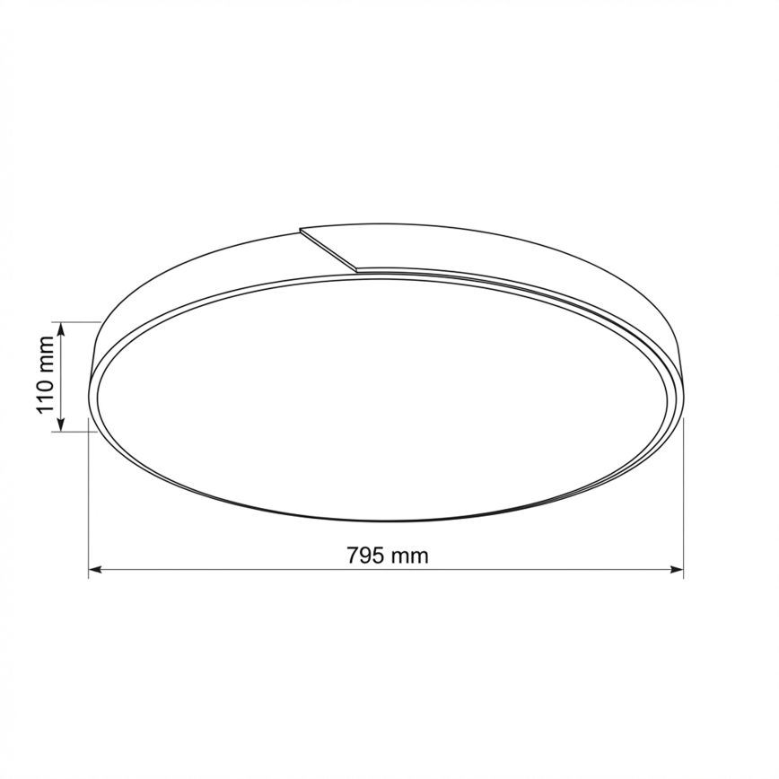 Brilagi - PILANA Dimmable LED Ceiling Light LED/72W/230V 3000-6500K Oak/Black Ø 80 cm + Remote Control