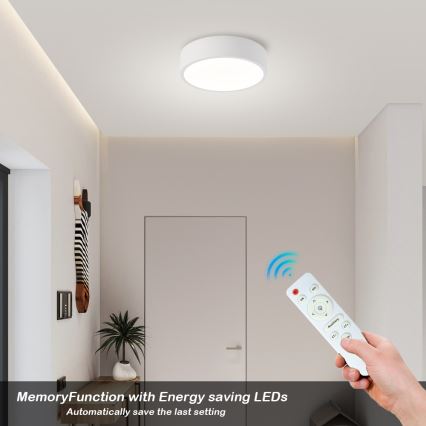 Brilagi - Dimmable LED ceiling light POOL LED/18W/230V 3000-6000K 20 cm white + remote control